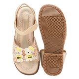Freeplay Girls Flat Sandals with Teddy Embellishments