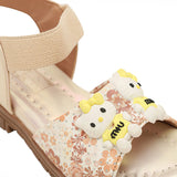 Freeplay Girls Flat Sandals with Teddy Embellishments