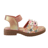 Freeplay Girls Flat Sandals with Teddy Embellishments