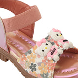 Freeplay Girls Flat Sandals with Teddy Embellishments