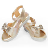 Freeplay Baby Girls Flat Sandals with Sparkly Bow Embellishments