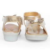 Freeplay Baby Girls Flat Sandals with Sparkly Bow Embellishments