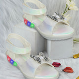 Freeplay Baby Girls Flat Sandals with Sparkly Bow Embellishments