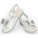 Freeplay Baby Girls Flat Sandals with Sparkly Bow Embellishments
