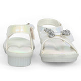 Freeplay Baby Girls Flat Sandals with Sparkly Bow Embellishments
