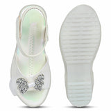 Freeplay Baby Girls Flat Sandals with Sparkly Bow Embellishments