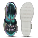 Freeplay Baby Girls Flat Sandals with Sparkly Bow Embellishments