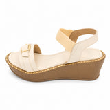 Freeplay Buckle-Embellished Elastic Slingback Wedge Heel Sandals