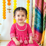 Freeplay Bandej Print Cotton Kurta & Sharara Set with Gota Patti Trim