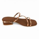 Freeplay Girls Metallic Strappy Slip-On Flats with Square Toe