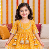 Freeplay Bandej Print Cotton Kurta & Sharara Set with Gota Patti Trim