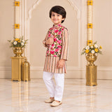 Freeplay Full Sleeves Floral Printed Kurta & Jacket with Pyjama Set & Button Closure
