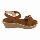 Freeplay Buckle-Embellished Elastic Slingback Wedge Heel Sandals