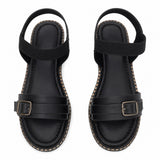 Freeplay Buckle-Embellished Elastic Slingback Wedge Heel Sandals