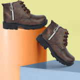 Freeplay Boys Lace-Up Boots with Side Zip