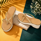 Freeplay Rhinestone Embellished Wedge Heel with Slip-On Closure