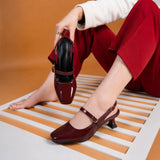 Freeplay Patent Finish Slingback Kitten Heel Pumps