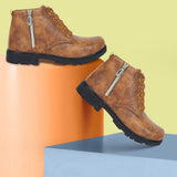 Freeplay Boys Lace-Up Boots with Side Zip