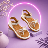 Freeplay Transparent Strap Stone Embellished Sandals With Velcro Closure
