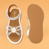 Freeplay Transparent Strap Stone Embellished Sandals With Velcro Closure