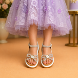 Freeplay Transparent Strap Stone Embellished Sandals With Velcro Closure